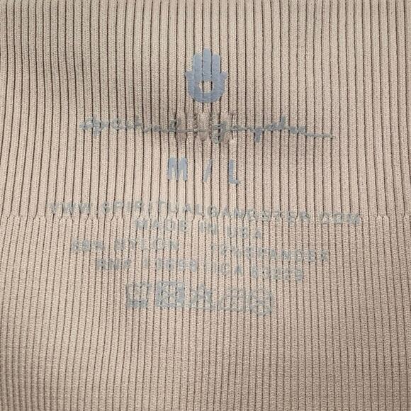 Spiritual Gangster Size M/L Beige Icon Leggings Ribbed High Waisted N4-2 - Picture 4 of 6